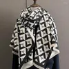 Écharpes hiver chaud cachemire écharpe femme Pashmina épais châle couverture Bufanda voyage imprimé