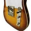 Elektrische gitaar, esdoorn toets, vintage sunburst kleur, mahonie body, 6 snaren gitaar, klassieke gitaar