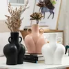 Vases Simulation nordique corps humain Art Vase en céramique fausse fleur café Club magasin Figurines décoration maison salon ameublement artisanat