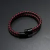 Men's Leather Bracelets Black Magnet Buckle Bracelet Magnetic Braid Double Layer Bracelet Bangle Wristband Man Jewelry