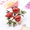 Brooches Cute Red Pomegranate Brooch Autumn Fruit Pin Enamel For Women Men GIft