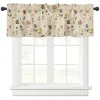 Curtains Retro Floral Wildflowers Kitchen Window Curtains Home Decoration Short Curtain for Living Room Bedroom Small Drapes Cortinas