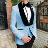Ternos masculinos fino ajuste xale lapela casamento noivo smoking masculino moda baile terno 3 pçs (jaqueta calças colete) feito sob encomenda 2024