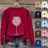 Women's T Shirts Full Zip Fleece Hoodie Wine Glass Print Round Neck Long Sleeve Top Womens Inside Sweater