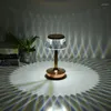 Tafellampen oplaadbare sfeer Nachtlicht USB Crystal Projector Bureau Lamp LED Room Nights voor Home Kerstmisdecoratie