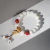 Strand ano de nascimento natural cinábrio pulseira boa sorte seguro tianshi para homem e mulher fu lu shou xi cai presente