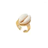 Anelli a grappolo Accessori per gioielli con conchiglia all'ingrosso Accessori per gioielli Colore oro Oceano Mare Stile Cowrie Conchiglia Puka Shell Anello per le donne 2024