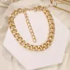 Pendant Necklaces FNIO Fashion Punk Lock Coin Necklace For Women Twist Gold Color Chunky Thick Choker Chain Party Jewelry