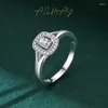 Cluster Rings S925 Sterling Silver Sugar Diamond Plated Platinum Ring For Women's Light Luxury Versatile Trend