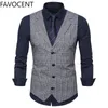 Mens Suit Vest Fashion Slim Fit Thin Plaid Men Waistcoat Tops Business Man England Style Man Leisure Suits 240312