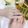 Band Rings Ins Top Sell Top Sell Wedding Rings Luxury Jewelry 925 Sterling Silver Water Drop 5a Cubic Zircon Cz Diamond Gemstones Party Eternity Women Engagement