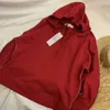 Women's Hoodies MAR2024 Hoodie Red Hip Drawstring Version Of Loose V-neck Very Advanced And Durable Deep Big Body Thin