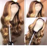 Ombre Blonde 1B 99 i naturalne czarne ludzkie włosy Pełna koronkowa peruga Peruvain Virgin Hair 150 Gęstość przednia koronkowa peruka z dziecięcymi włosami 2949565