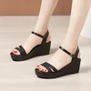 Dress Shoes Women's Sandals Summer 2024 Fashion Wedge Women Platform High Heels Open Toe Comfortable 32-43