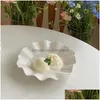 Dishes Plates Cutelife Cute White Small Ruffle Plastic Cake Plate Bread Dessert Sushi Breakfast Kitchen Snack Restaurant Homefavor Dhv6L