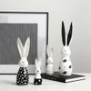 Nordic Modern Cartoon Playful Rabbit Ceramic Decoration Model Room Children's Room Tabletop Trendy and Fun Decoration Sell like hot cakes