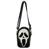 Vintage Korean Shoulder Underarm Funny Halloween Devil Ghost Tote Bag Ladies Bags Leather Purses Bagutte Pu Handbag 240301