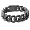 Bijoux de mode solide pierre noire lourde Bracelet en acier inoxydable 316L hommes Cool Punk Rock chaîne lien hommes Bracelets cadeaux 240227