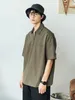 Men's Casual Shirts Short-Sleeved Shirt Retro Solid Color Sweater High-Grade Spring And Summer Lapel Couple T-shirt Wear-Resistant Fashion