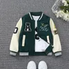 Мальчики бейсбольной униформные куртки для 410 лет детская одежда для подростковой спортивной спортивной шерсти весна модные толстовины 240301