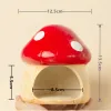 Cages 2023 Cute Ceramic Mushroom House Pet Items Hamster Cage Small Pet Bowl For Rabbit Ferret Rat Chinchilla Hedgehog Pet Products