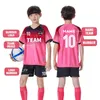 Kids Football Jersey Custom Boys Soccer Set Quick Dry Uniform Breathable Children Shirt 240313