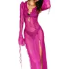 Robes décontractées Femmes Sexy Sheer Mesh Robe moulante à manches longues Col V Voir à travers la dentelle Maxi Patchwork Beach Party Wear