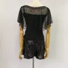 Halsdukar vintage kvinnors 1920-talet pärlspat sjal paisley randig art deco svart cape bolero klaff täcker ren genomskinlig mesh301k