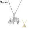 Äkta 925 Sterling Silver Exqusite Baby Elephant Pendant Clear Cz Chain Necklace For Women Fine Jewelry Gift 240228