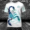 Homens camisetas Animal Mens Camiseta Verão Curto Slve Scorpion 3D Impressão Engraçado Camisetas Moda Casual Masculino Sportshirt Oversized Mens Roupas Y240314