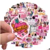 カーステッカー50PCSアメリカンクラシック映画「Mean Girls Cute Pink Iti Kids Toy Skateboard Motelcycle Sticker Decals Droped Ott1n」