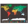 Målningar Deluxe Scratch World Map - Personlig av folie Layer Coating Maps -affisch med National Flag Travel Artwork som present Dro Dhlh8