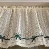 Gardiner American Country Crochet ihåliga korta gardiner för romerskt fönsterkök manual rhombus spets bowknot halv gardiner valance #A476