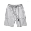 Shorts masculinos 2024 380g qualidade pesada casual para casais verão esportes tendência cor calças soltas meio