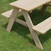Camp Furniture Garden Chair Children's Wooden Picnic Bench Outdoor Terrace Dining Table 37 X 10.8 4.9 Brown