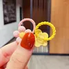 Hair Accessories 10PCS/Set Girls Cute Cartoon Flower Small Elastic Bands Kids Ponytail Tie Rubber Fashion Set