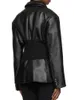 DEAT mode femmes Blazer col cranté PU Patchwork tricoté Super taille Silhouette costume vestes printemps 2024 17A2010H 240301