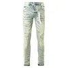 Purple Brand Jeans Mens High Street Jeans Distressed Dirty Jeans Washed Water Straight Leg Pants