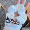 Hair Accessories Cute Cartoon Hair Ring Scrunchie Women Girls Elastic Rubber Bands Gum Accessories Tie Kuromi Rope Ponytail Holder Hea Dh3Rs