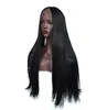 Heat Resistant Fiber Hair Synthetic Lace Wig with Baby Hair Mermaid Black Color Silk Straight Synthetic Lace Front Wigs for Black 3986395
