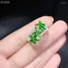 Cluster Rings Kjjeaxcmy Boutique Jewelry 925 Sterling Silver Inlaid Natural Diopside Gemstone Female Ring Support Detection Mini