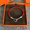Charm Bracelets Designer Luxury Instagram High end Fashion New Fish Hook Leather Bracelet Couple Same Style for Men and Women HI36