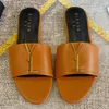 New Style Sandals Sandales Patent Cuir Slide Mule Crocodile Skin Summer Brand Metal Logo Black Beach Womens Flat Sexy Luxury Designer Pool Pish Sliders Loafer Sandale