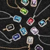 Hip Hop Jewelry Square Colorful Necklace Accessories Micro Set Zircon Tidal Brand Men's Pendant