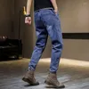 Mäns jeans byxor casual harem man cowboy byxor tight pipe överdimensionerad bokstav mager smal fit y2k streetwear koreansk stil mjuk