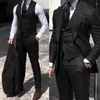 Мужские спортивные костюмы DV0018, черный костюм для свадебной вечеринки, одежда, повседневный костюм хозяина, смокинг стандартной посадки, комплект из 2 предметов, куртка, брюки