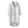 Blusas femininas cor sólida blusa feminina manga longa elegante primavera verão camisa casual coleção lapela para um