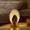 Tafellampen 1 pc Shell Shape Crystal Tafel Lamp Woonkamer Creatieve tafellamp Slaapkamer Atmosfeer Decoratieve lamp