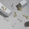 المعلقات Andywen 925 Sterling Silver Gold Letter A-Z Alphabet charm charm accessories choker choker necklace making fine jewelry