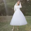花嫁のための白いサテンのウェディングドレスフォーマルイブニングエレガントなメッシュフランスのシンプルなヘップバーンスタイルスーパーフェアリーサマードレス女性240314
